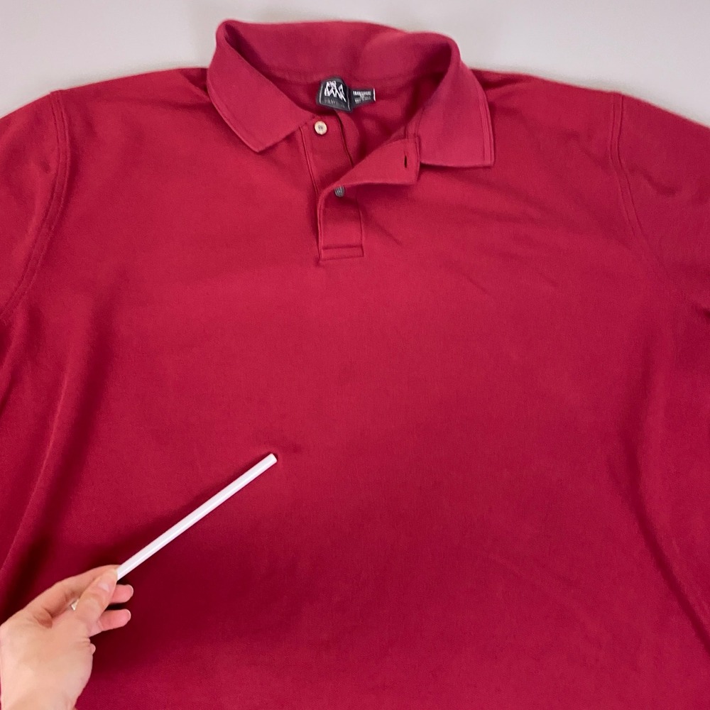 Jos. A. Bank Polo Shirt Mens Size 3XLT Burgundy Red Cotton Traditional Fit *Flaw - Picture 6 of 11